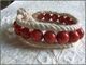 Bracelet Artisanal Corail Sponge Rouge Sur Coton Ficelle  De Magnifiques Perles De 10mm Pour Un Superbe Bracelet! - Armbänder