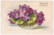 Carte Fantaisie Illustrée Par C Klein - Bouquet Violettes Coupe En Verre(Bonne Fête)- A Circulé Sans Date Timbre Arraché - Klein, Catharina