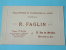 R. FAGLIN ( Pelleteries Et Fourrures En Gros ) Anno 19... Bruxelles ( Details Zie Foto ) !! - Cartes De Visite