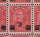 Canada Scott #191i MNH Block Of 9 With Extended Moustache Variety On Center Stamp - 3c Arch Provisional Issue - Unused Stamps