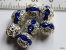 Lot De 2 Perles Boules Ciselées - Strass En Véritable Cristal Swarovski - Sapphire 8mm - Perlas