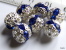 Lot De 2 Perles Boules Ciselées - Strass En Véritable Cristal Swarovski - Sapphire 8mm - Parels