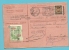 341 Op Ontvangkaart Met Firmaperforatie (G.D.B.) Van "Grande Distillerie Belge" Met Stempel BRUSSEL - 1909-34