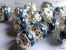 Lot De 2 Perles Boules Ciselées - Strass En Véritable Cristal Swarovski - Light Sapphire 8mm - Perlas