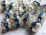 Lot De 2 Perles Boules Ciselées - Strass En Véritable Cristal Swarovski - Light Sapphire 8mm - Parels