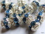 Lot De 2 Perles Boules Ciselées - Strass En Véritable Cristal Swarovski - Light Sapphire 8mm - Perle