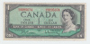 Canada 1 Dollar 1954 QEII VF P 74b 74 B - Canada