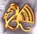 AIR FRANCE : SUPERBE BROCHE DORÉE : HIPPOCAMPE "LA CREVETTE" STYLISÉE - DIMENSIONS : 60 X 55 MM - MADE IN FRANCE (k-087) - Brooches