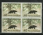 Italy Italia 1967 Animals Fauna National Parks Brown Bear Red Deer Alpine Ibex Oak And Deer  Block Of 4 MNH W Serir Of 4 - Bären