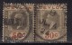 Ceylon Used 1921, Wmk Script CA, KGV 50c 2 Diff., Shades, Black And Scarlet - Ceylon (...-1947)