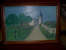 ART,EGLISE,ROUTE DE CAMPAGNE,PRAIRIE,NOYER,BA RRIERE  EN BOIS,PEINTURE SUR TOILE,SIGNEE MONICA - Oelbilder