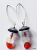 Boucles D'oreilles En Verre Artisanal Blanc Translucide, Noir, Cristal Swarovski Orange  Hauteur Totale: Environ 67mm. - Orecchini