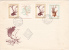 DEER, 3X, FDC COVER, ROMANIA - Game