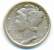 1917 , MERCURY DIME , UNCLEANED SILVER COIN - 1916-1945: Mercury (Mercure)