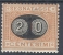 1890-91 REGNO SEGNATASSE MASCHERINA 20 SU 1 CENT MH * - RR10188 - Strafport