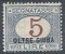 1925 OLTRE GIUBA SEGNATASSE 5 LIRE MH * - RR10568 - Oltre Giuba