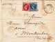 AVEYRON - 1868 - RARE ENVELOPPE CHARGEE De DECAZEVILLE  Pour MONTAUBAN - AFFRANCHISSEMENT à 1F - 1863-1870 Napoléon III Lauré