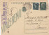 CATANIA / PALERMO  Card_ Cartolina Pubblicitaria 1942  " Maggiore Medico MIRAGLIA Michele  " - Cent. 15+15 - Publicité