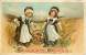 184355-Thanksgiving, Birn Bros No 2702, Pilgram Girls Carrying A Basket Of Fruits & Vegetables, Embossed Litho - Thanksgiving