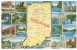 USA, Indiana, Map & Views, 1949 Used Linen Postcard [10283] - Autres & Non Classés