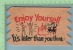 En BOIS 1955 ( Enjoy Yourself ) Wood Post Card Cover Platsburg USA -> Three Rivers Quebec Canada 2 Scans - Altri & Non Classificati