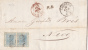 7752# VITTORIO EMANUELE II / LETTERA LIVORNO 1868 Verso LIVORNO PORTO Via GENES BATEAU A VAPEUR => NICE ALPES MARITIMES - Storia Postale