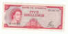 JAMAICA 5 Shillings 1960 (1964) VF+ P 51Aa 51A A - Jamaica