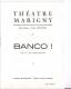 Programme/théatre/Théatre Marigny/Banco!/Paris/ Sous L'occupation/1939-1940    PROG33 - Programma's