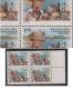 INDIA  1990  EFO  YELLOW COLOUR SHIFTED...SUKHNA SHRAMDAN BLOCK OF 4 #  42465 S   Indien Inde - Errors, Freaks & Oddities (EFO)