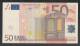 EURO - GERMANIA - 2002 - RARA BANCONOTA DA 50 EURO DUISENBERG SERIE X (R013C5) - CIRCOLATA - IN BUONE CONDIZIONI. - 50 Euro