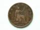 1865 - FARTHING / KM 747.2 ( Uncleaned - For Grade, Please See Photo ) ! - B. 1 Farthing