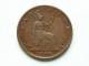 1866 - FARTHING / KM 747.2 ( Uncleaned - For Grade, Please See Photo ) ! - B. 1 Farthing