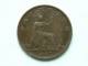 1867 - FARTHING / KM 747.2 ( Uncleaned - For Grade, Please See Photo ) ! - B. 1 Farthing