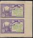 India Hyderabad State 1 Anna Voilet  FAITHFUL  ALLY Urdu War Fund Label Pair BOOKLET Pane MINT RARE Inde Indien - Hyderabad