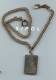 Chaine  + Médaille Rectangulaire  D Un élève De De L Ecole Des Mines De Nancy  " Mines 2 Aout 1927 P.Mota " - Altri & Non Classificati