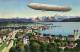 Zeppelin Uber Friedrichshafen Mailed 1912 Postcard - Globos