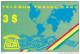 Surinam, $3, Telesur Travelcard, 2 Scans. - Surinam