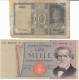 Lot Of 2, Italy #25c 10 Lire 1939 Or 1944 &amp; #101e 1000 Lire 1977 Banknotes Currency - [ 9] Sammlungen