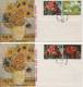 1970 World Famous Flower Paintings Set 3 First Day Covers Unaddressed With Special FDI Postmark 6/5/70 On Front - Bhutan