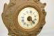 Ancienne Horloge En Bronze  Ou Régule, Cadran émaillé, Style Art Nouveau - Horloges