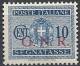 1944 RSI GNR BRESCIA SEGNATASSE 10 CENT MNH ** VARIETà CON DECALCO - RSI144-4 - Taxe