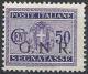 1944 RSI GNR BRESCIA SEGNATASSE 50 CENT MNH ** VARIETà - RSI148-3 - Postage Due