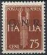 1944 RSI GNR BRESCIA II TIRATURA POSTA AEREA 75 CENT MNH ** VARIETà - RSI135-4 - Posta Aerea