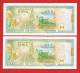 SYR 2 BANCONOTES SERIAL NUMBER X 1000 POUNDS 1997 SECOND EMISSION WITH MAP, UNC. Pr.Hafez Al Assad - Syrien