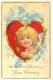 CPA En Relief - "To My Valentine" Amour -Ange -Angelot - TB  (voir Deux Scans) - Saint-Valentin