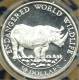 COOK ISLANDS $50 RHINO ANIMAL FRONT QEII HEAD BACK1990 AG SILVER PROOF KM? READ DESCRIPTION CAREFULLY!! - Isole Cook