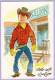 Vintage Post Card Cowboy Cartoon Drawing Comic Zeichnung (444) - Comicfiguren