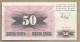 Bosnia Erzegovina - Banconota Non Circolata FdS UNC Da 50 Dinari P-12a - 1992#19 - Bosnie-Herzegovine