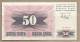 Bosnia Erzegovina - Banconota Non Circolata FdS UNC Da 50 Dinari P-12a - 1992#19 - Bosnia And Herzegovina