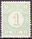 1876-1893 Cijfertype 1 Cent Lichtgroen Tanding 12½ Gr. Gaten  NVPH 31 F Ongestempeld - Unused Stamps